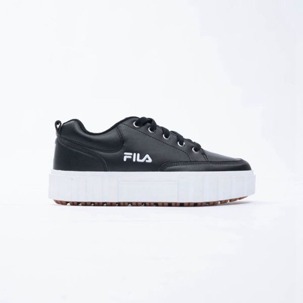 Zapatillas Fila Mujer Negras / Negras / Blancas - Sandblast Low Pu - España 765109UTW